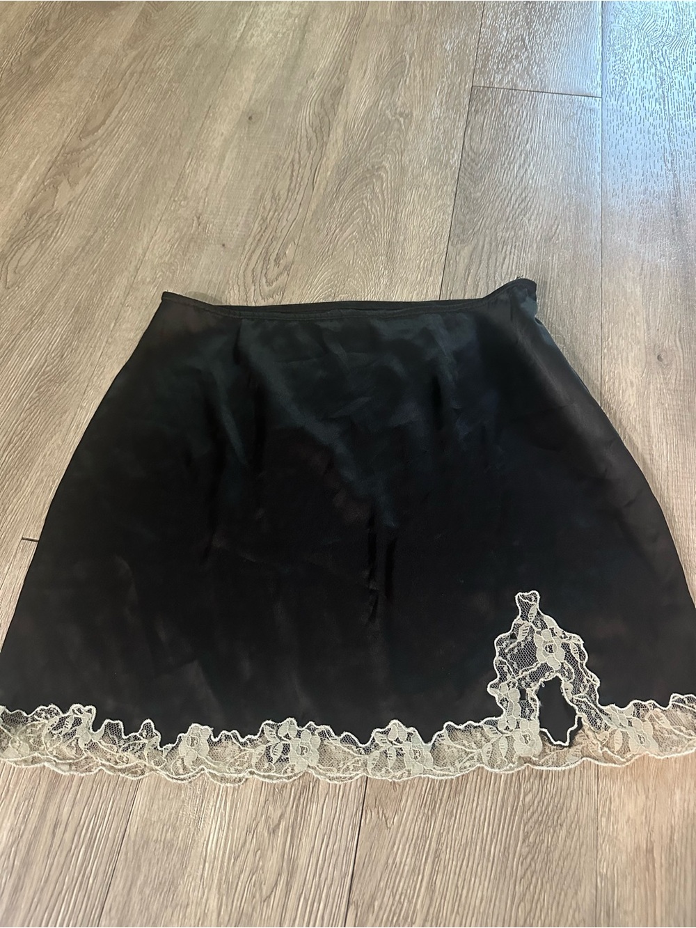 Urban Outfitters Black Ivory Lace Trim Mini Skirt Sz M